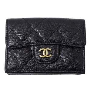 CHANEL Black Caviar Leather Wallet
